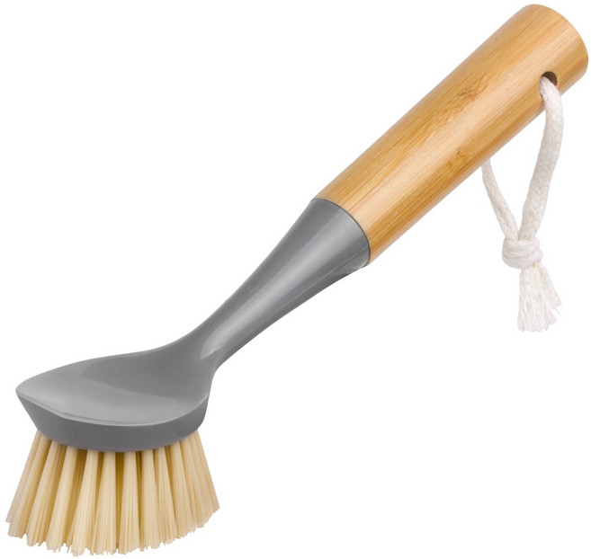 미스터시가 건조 걸이 고리 포함 다용도 대나무 뱀부 우드 세척 솔 23cm, 그레이, 1개