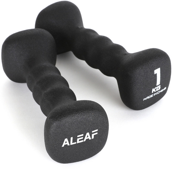 아리프 네오프렌 사각 아령 블랙, 1kg, 2개