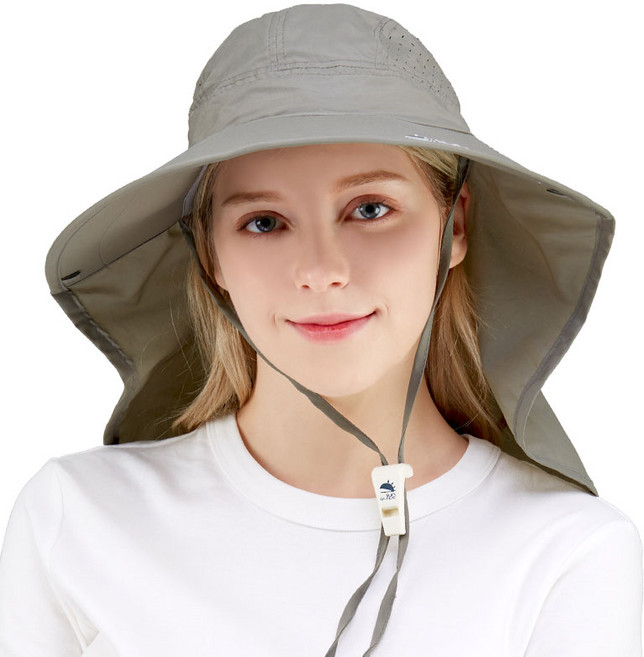 썬글레이드 성인용 UV 와이드 아쿠아 플랩캡, 카키, 1개