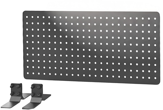 撥撥的架子 一片平面洞洞板(黑砂)600(L)x280(H)mm + 桌上固定器2個, 1組, 黑砂