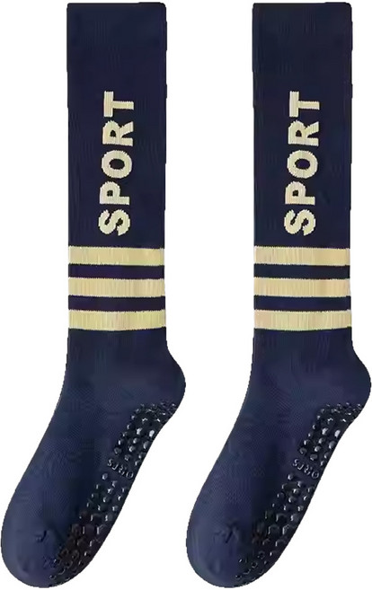 PORA BELLA 女款 條紋字母運動壓力襪, 藍色, 1雙