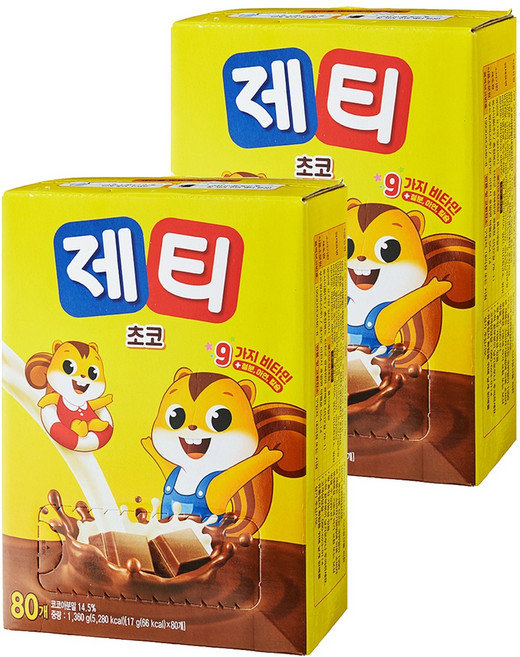 제티 동서 쵸코렛맛 분말, 17g, 80개입, 2개