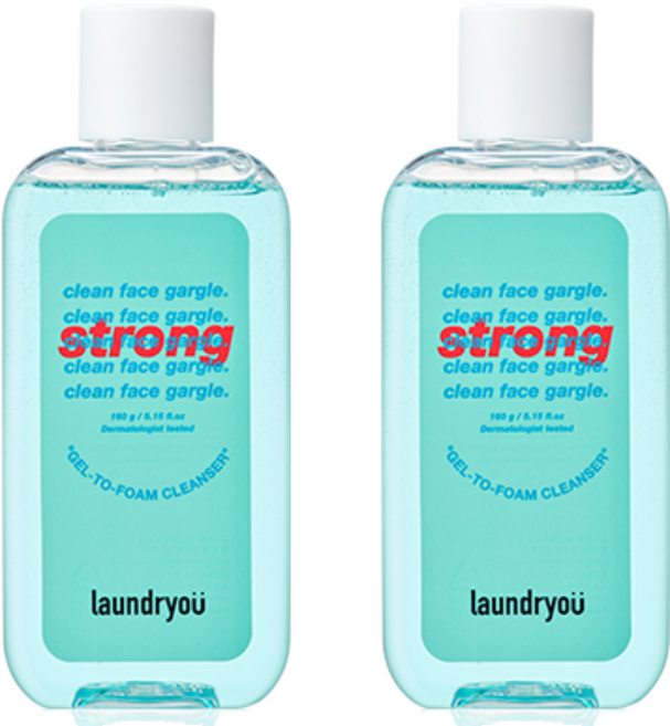 런드리유 클린 페이스 가글 젤투폼 클렌저 스트롱, 160g, 2개
