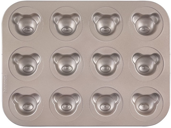 아노마드 아기 곰돌이 모양 마들렌틀 팬 12구, 1개