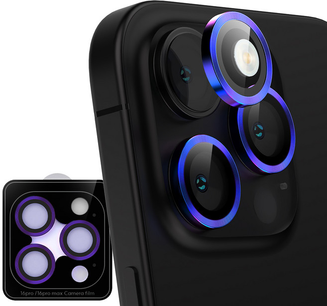 구스페리 메탈링 개별렌즈 휴대폰 카메라 강화유리 오로라, 1세트