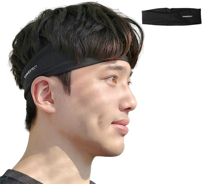 써머텍트 기능성 헤어밴드, 블랙, 2개