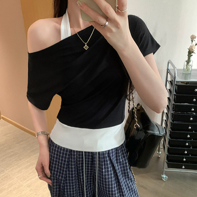Awesomeful 女款 Soenmai 掛脖假兩件式上衣 A26SMTPS022021
