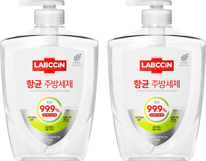 랩신 주방세제 라임향, 750ml, 2개