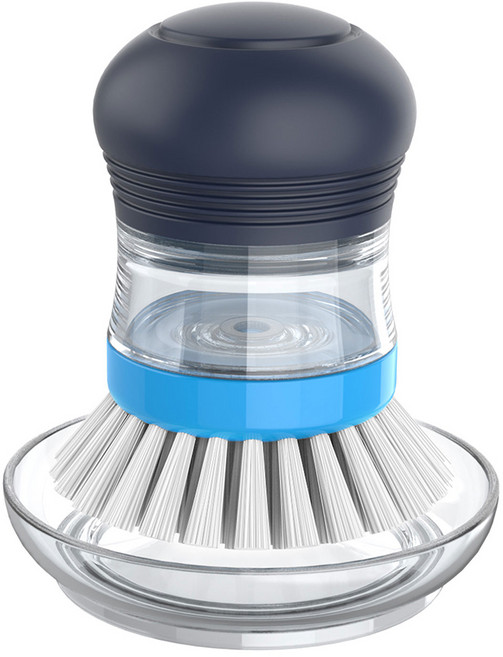 미스터시가 다용도 손잡이형 눌러쓰는 세제 디스펜서 세척 솔 + 홀더 세트, 블루, 1세트