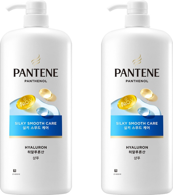 팬틴 실키 스무드 케어 샴푸, 1.2L, 2개