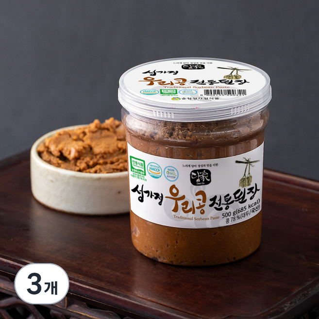 담가 우리콩 전통된장, 500g, 3개