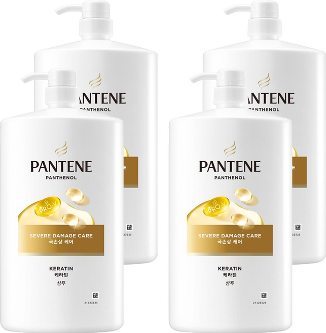 팬틴 극손상케어 샴푸 프루티 플로럴, 1.8L, 4개