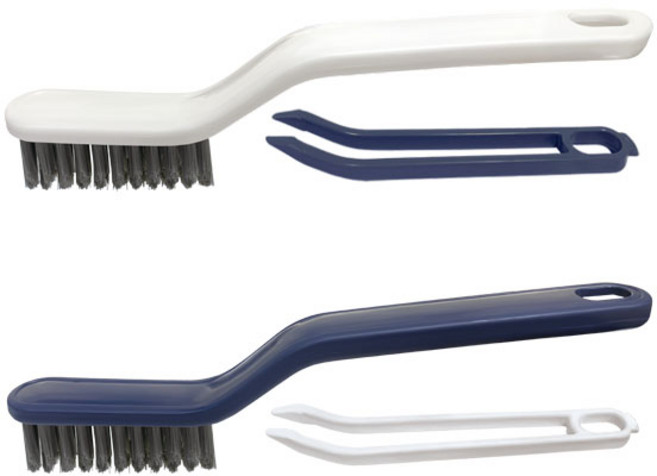 TheLiving V컷팅 틈새 집게 청소 브러쉬, 화이트, 블루, 2개