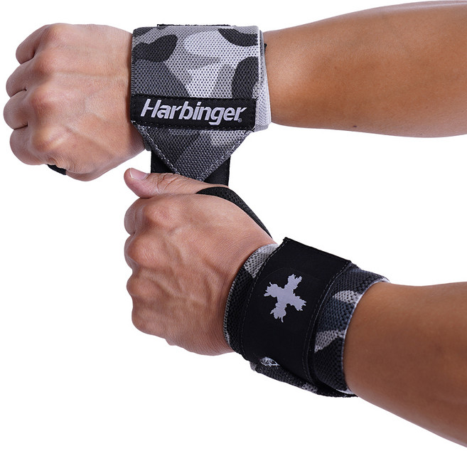 하빈져 레드라인 리스트 랩 헬스 손목보호대, 1세트, 그레이카모