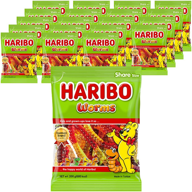 하리보 웜즈 츄잉젤리, 200g, 20개