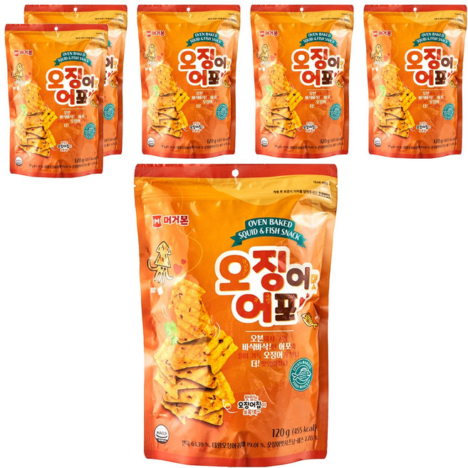 머거본 오징어맛 어포, 120g, 6개