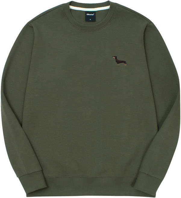 옥스타 남녀공용 닥스훈트 자수 특양면 맨투맨 9SSP010