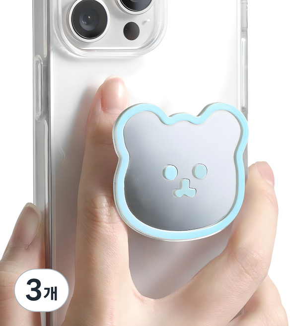 누아트 미러 그립 스마트톡, 곰돌이스카이블루, 3개