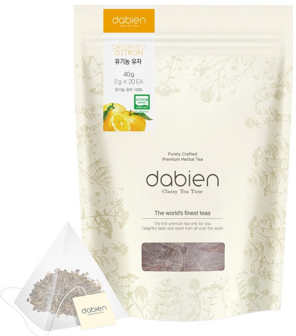 다비앙 유기농 유자차, 2g, 20개입, 1개