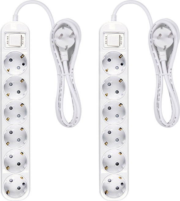 이어지다 접지 멀티탭 6구, 1.5m, 2개