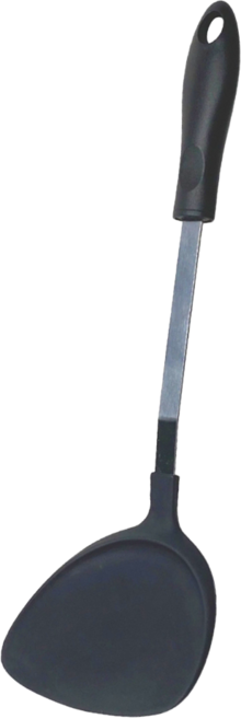 ezHome 家庭生活的達人 抗菌加工尼龍煎匙 台灣製, 黑色, 1個