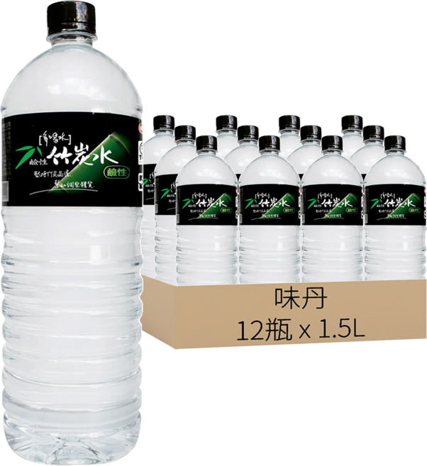 多喝水 鹼性竹炭水, 1.5L, 12瓶