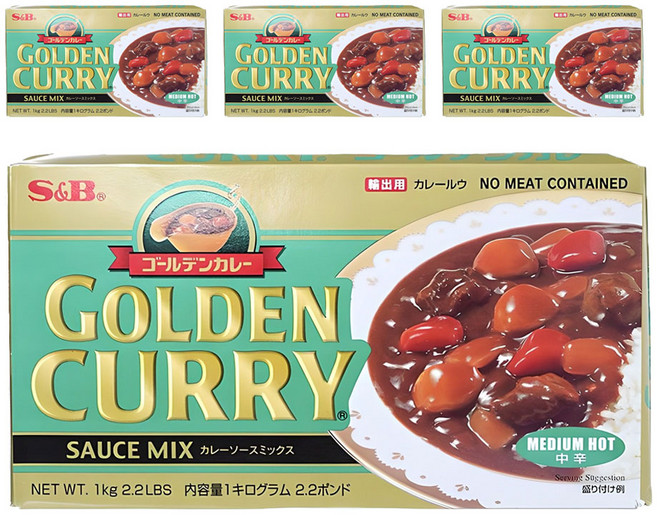 에스앤비골든 카레 중간매운맛, 1kg, 4개