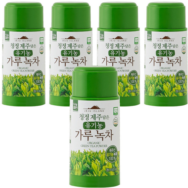 다농원 청정 제주 담은 유기농 가루녹차, 40g, 1개입, 5개