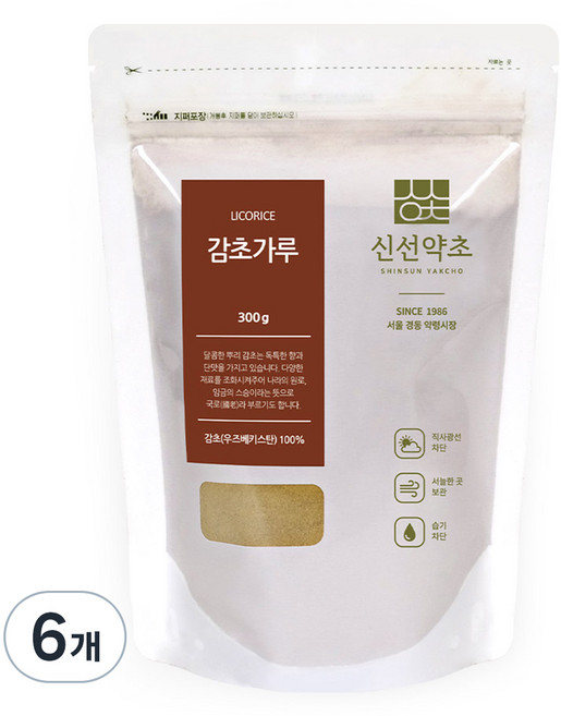 신선약초 감초가루, 6개, 300g