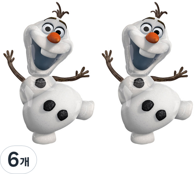 와우파티코리아 슈퍼쉐입 디즈니 프로즌 울라프2 은박풍선, 혼합 색상, 6개