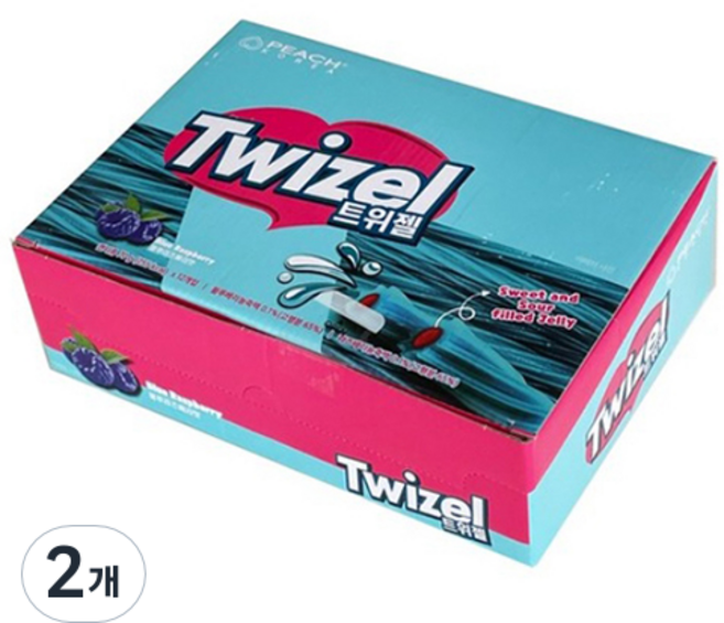 twizel 夾心螺旋形長條軟糖 藍樹莓口味, 70g, 24包