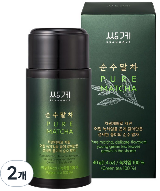 쌍계명차 순수말차, 2개, 1개입, 40g