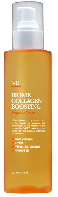 비바스 바이옴 콜라겐부스팅 탄력 앰플토너, 200ml, 1개