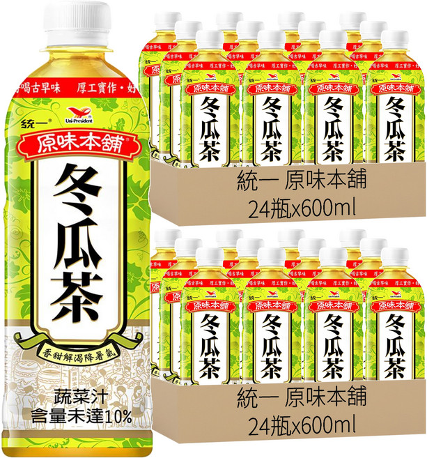 統一 原味本舖 冬瓜茶, 600ml, 48瓶