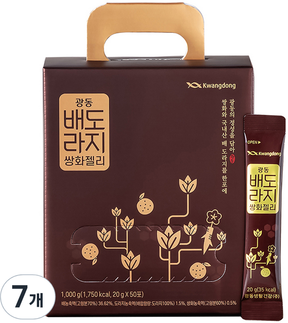 광동 배도라지 쌍화젤리 50포, 1kg, 7개