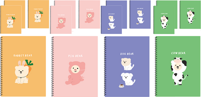 아트모아 곰 연습장 60매, 랜덤발송, 16개