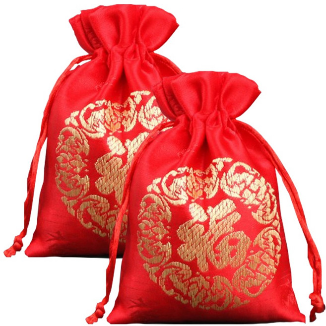 윤더픽 빨간 재물 미니 복주머니 2P, A타입