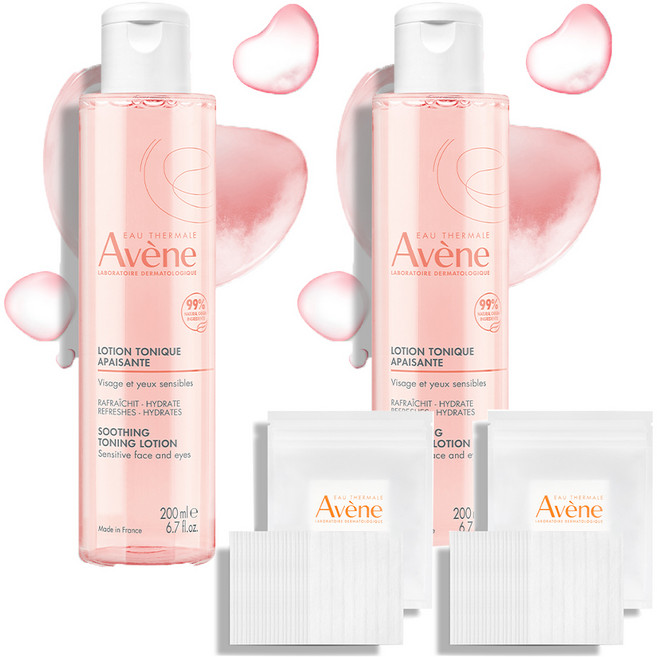 아벤느 수딩 토닝 로션 + 화장솜 20매, 200ml, 2개