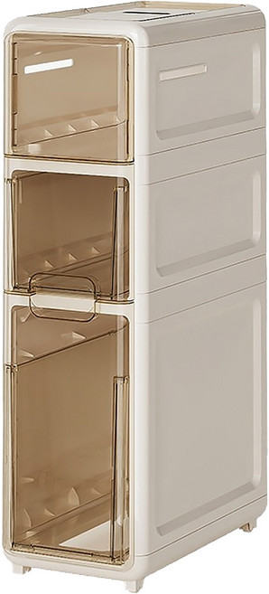 小麥購物 多功能夾縫三層收納櫃 加寬 L1381, 白色