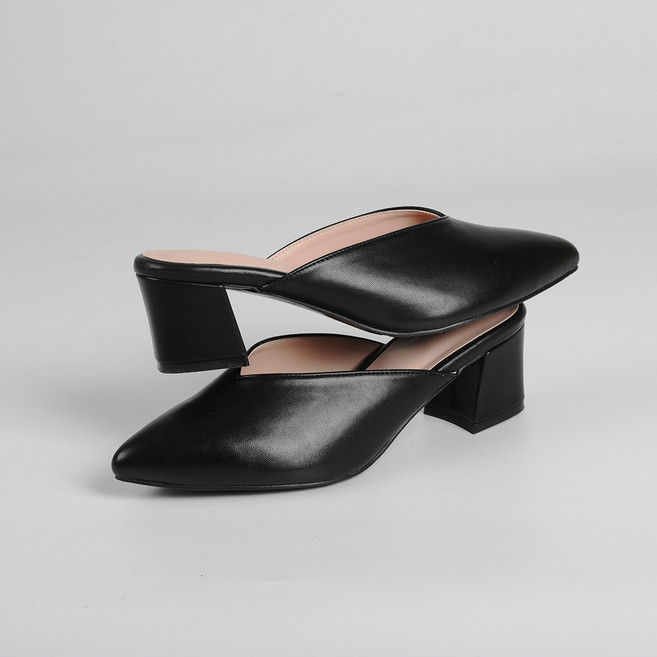 핑크썸 국내수제화 리하스 블로퍼 미들 힐 ZWK010