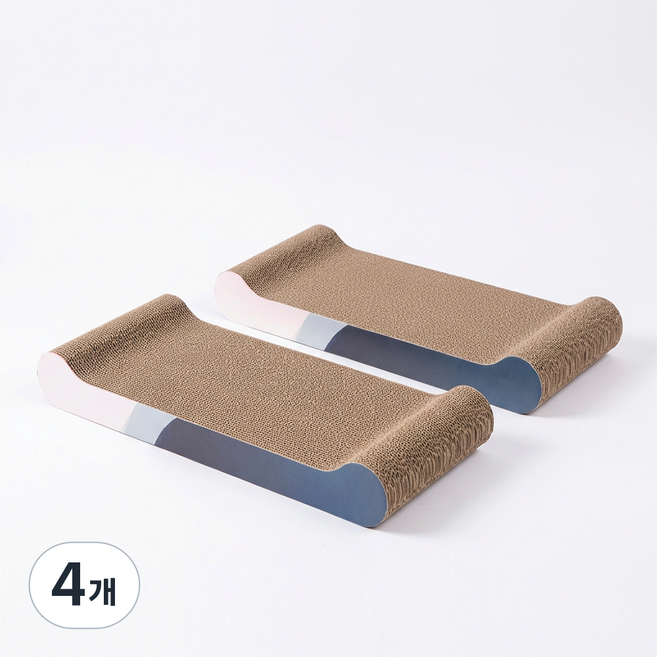 세이코코아 대형 골판지 캣 스크래쳐 쇼파형, 혼합색상, 4개