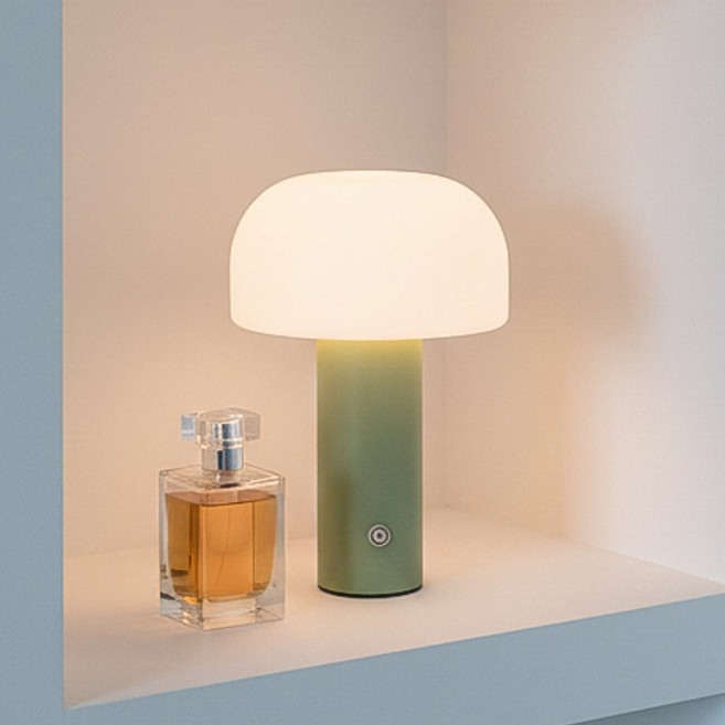 레나에너지 머쉬룸 오브제 LED 인테리어 터치 단스탠드 무드등, 그린