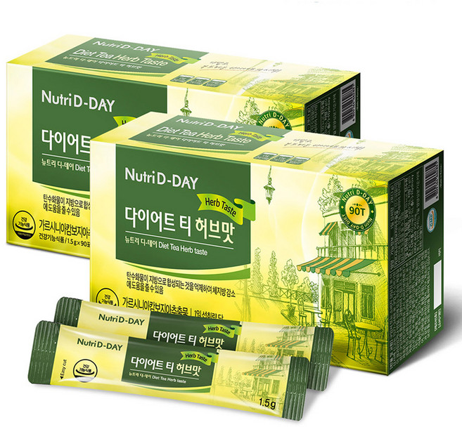 뉴트리디데이 다이어트 티 허브맛, 1.5g, 90개입, 2개