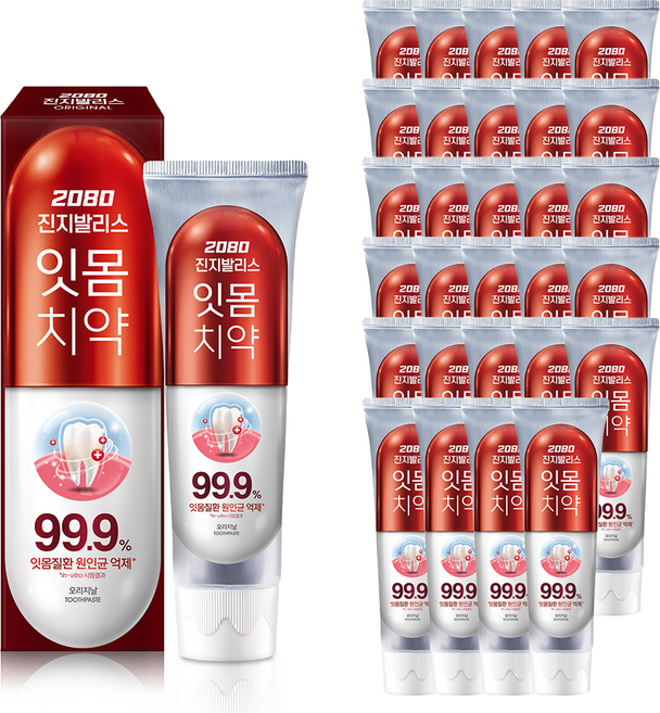 2080 진지발리스 오리지날 치약, 150g, 60개