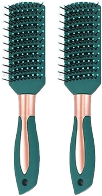 더웨일 사각 헤어 브러쉬, 2개, 다크그린
