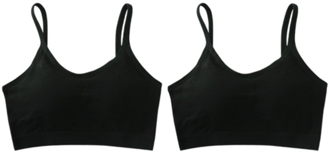 면 노와이어 통기성 스포츠 브라탑 2p