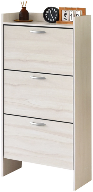 HOPMA 設計款拉門三層鞋櫃 台灣製造 薄型掀門櫃 翻斗窄鞋架 玄關收納 C-HR1300CH, 白櫻桃, 3