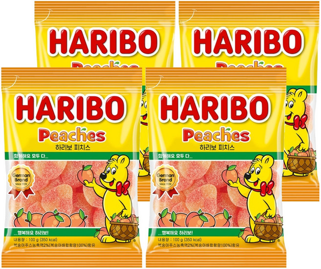하리보 피치스 젤리, 100g, 4개