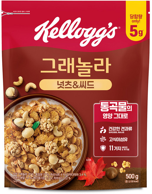 켈로그 넛츠 앤 씨드 그래놀라 시리얼, 500g, 1개