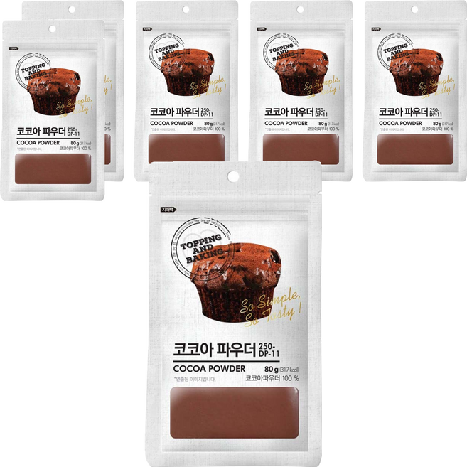 큐원 코코아 파우더, 80g, 6개